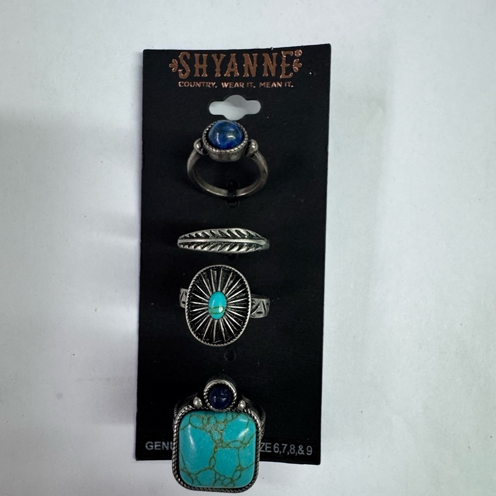 Shyanne Silver and Blue Ring Collection